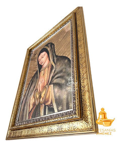 Cuadro Virgen De Guadalupe 88x69 Cm Combinado Oro Y Plata Oro Y Plata