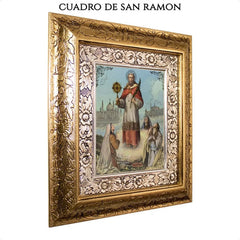Cuadro San Ramon Nonato 45x40 Cm Combinado Oro Y Plata Oro Y Plata