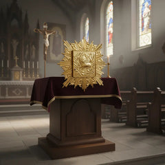 Sagrario Mediano Con Resplandor Cordero Iglesia Full  Cordero De Dios
