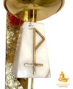 Lampara O Luz Del Santisimo Piramidal Semanal Grande C2 Dorado