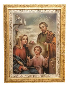 Cuadro Sagrada Familia 90x70 Cm T327 Combinado Oro Y Plata Oro Y Plata