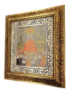 Cuadro Virgen De Montserrat 45x40 Cm A#1 Combinado Oro Y Plata Oro Y Plata