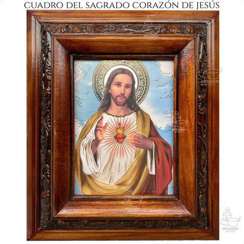 Cuadro Sagrado Corazon De Jesus C027 Nogal Nogal