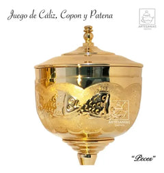 Caliz Copon Y Patena Para Iglesia O Capilla C308 Peces