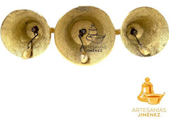 Campana De Mano Con 3 Campanillas De Bronce