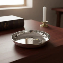 Patena Honda Religiosa Plateada Para Hostia - Copon Patena Cristo Crucificado