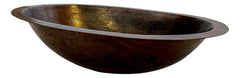 Lavamanos O Lavabo De Cobre Martillado 53x36 Cm Patinado Cobre Envejecido