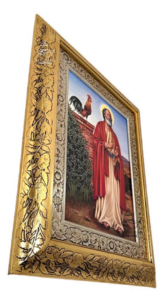 Cuadro San Pedro Apostol 60x47 Cm Combinado Oro Y Plata Oro Y Plata