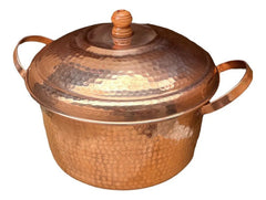 Cazuela O Cacerola De Cobre Con Tapa 7 Litros Marrón