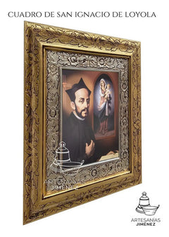 Cuadro San Ignacio De Loyola 45x40 Cm Combinado Oro Y Plata Oro Y Plata