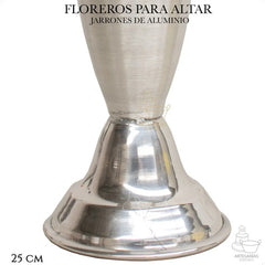 Floreros O Jarrones 25 Cm Para Altar 2 Piezas Plateado Cuello