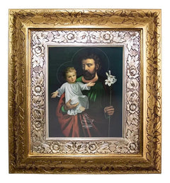 Cuadro San Jose 45x40 Cm Combinado Oro Y Plata Oro Y Plata