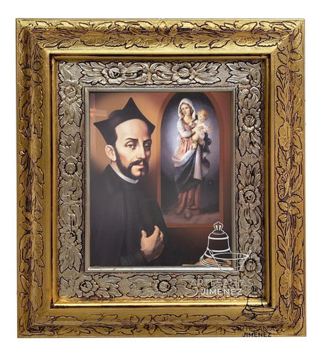 Cuadro San Ignacio De Loyola 45x40 Cm Combinado Oro Y Plata Oro Y Plata