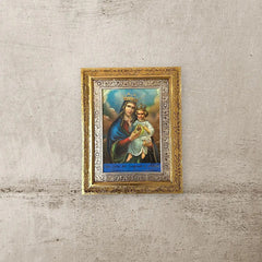Cuadro N. Señora Del Sagrado Corazón Causas Dificiles 60x47 Combinado Oro Y Plata Oro Y Plata