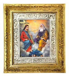 Cuadro Divina Providencia 45x40 Cm V2 Combinado Oro Y Plata Oro Y Plata Combinado Oro Plata Oro Plata