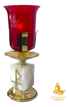 Candeleros Eléctricos Para El Santísimo Cuadrados 1/2 Semana Dorado