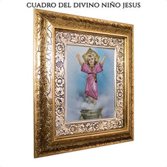 Cuadro Divino Niño Jesus 45x40 Cm A908 Combinado Oro Y Plata Oro Y Plata