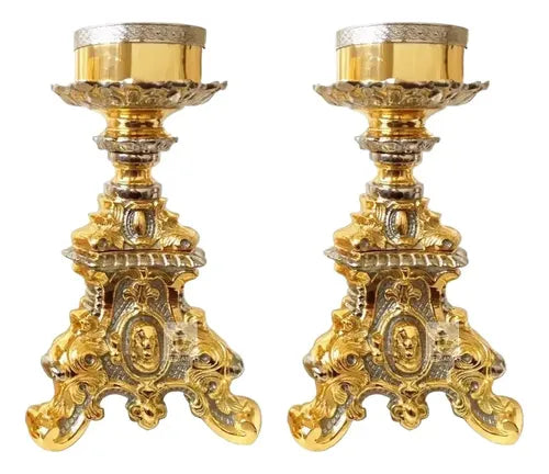 Candelero Barroco Para Altar (2 Piezas)