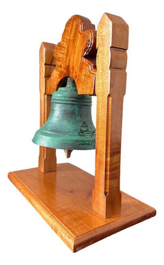 Campana Esquila De Mesa Bronce Patinado Verde
