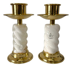 Candeleros De Mesa Para Altar Iglesia Espiral O Caramelo Dorado