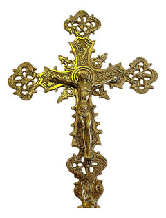 Ciriales Y Cruz Altade De Laton (cruz Alta Procesional)