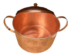 Cazuela O Cacerola De Cobre Con Tapa 7 Litros Marrón