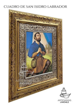 Cuadro San Isidro Labrador 45x40 Cm Combinado Oro Y Plata Oro Y Plata