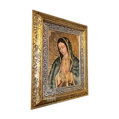Cuadro De La Virgen De Guadalupe 60x47 Cm Combinado Oro Y Plata Oro Y Plata