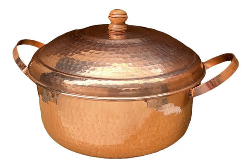 Cazuela O Cacerola De Cobre Con Tapa 5 Litros Marrón