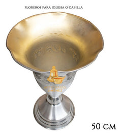 Floreros O Jarrones 50 Cm (par) Iglesia O Capilla Plateado Tulipán