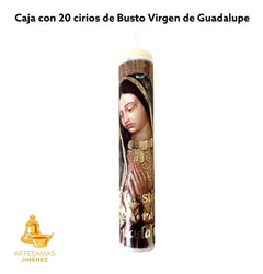 Cirio, Vela De Oración Virgen Guadalupe 20 Piezas 8x1.6 C1