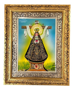 Cuadro Virgen De La Soledad 60x47 Cm C1 Combinado Oro Y Plata Oro Y Plata