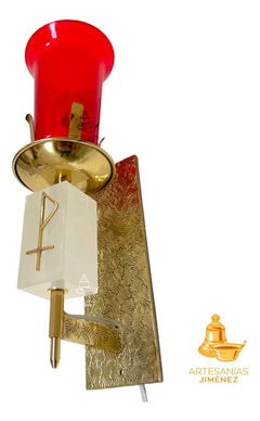Lampara O Luz Del Santisimo Rectangular Semanal Grande C2 Dorado