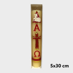 Cirio Pascual, Vela De Oración, Veladora Alfa Y Omega, 30x5