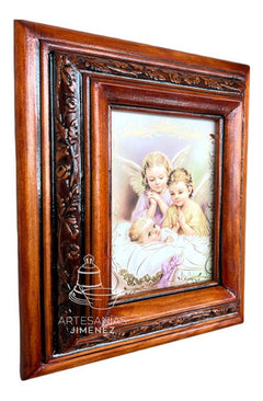 Cuadro Querubines Y Bebe Nogal C05 Protectores Nogal