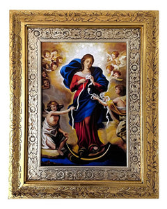Cuadro María Desatanudos 60x47 Cm Combinado Oro Y Plata Oro Y Plata