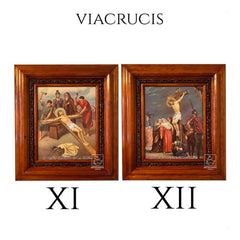 Cuadro Vía Crucis O Viacrucis En Madera 15 Piezas 40x35 Cm
