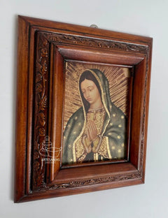 Cuadro Busto Virgen De Guadalupe Resplandor C00015 Nogal Nogal