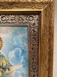 Cuadro Virgen de Juquila 60x47 cm oro y plata