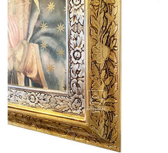 Cuadro De La Virgen De Guadalupe 60x47 Cm Combinado Oro Y Plata Oro Y Plata