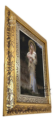 Cuadro Nuestra Señora De La Divina Inocencia 60x47 Cm Combinado Oro Y Plata Oro Y Plata