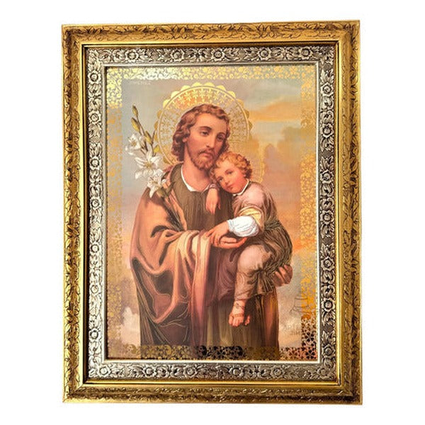 Divine Mercy Framed Picture 90x70 cm, Gold & Silver Leaf (T324)