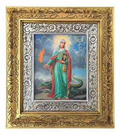 Cuadro De Madera 45x40 Cm Santa Marta Oro Y Plata