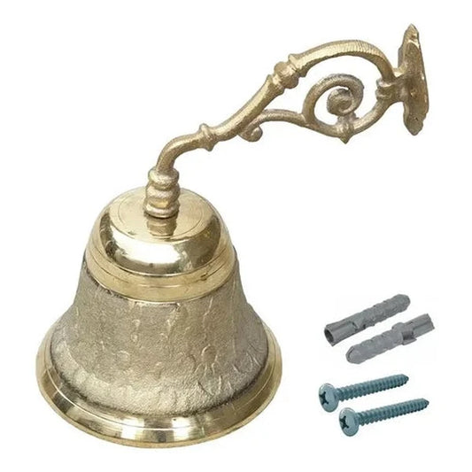 Campana de bronce para timbre, de pared, fundida a mano en México