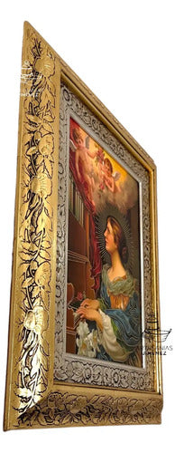 Cuadro Santa Cecilia 60x47 Cm Combinado Oro Y Plata Oro Y Plata