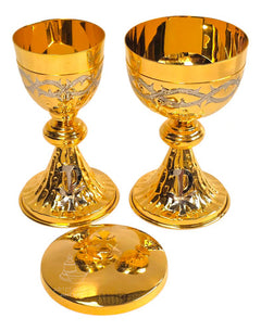 Caliz Copon Y Patena Liturgico Espinas Y Crismon P1