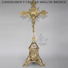 Baroque Altar Candlesticks & Table Cross Set