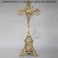 Candeleros Y Cruz De Mesa Religiosos Modelo Barroco