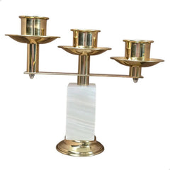 Candeleros De Tres Luces (2 Piezas) Cuadrados Con Pantallas Cruz Y Pez