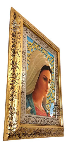 Cuadro De La Virgen De La Paz 60x47 Cm C1 Combinado Oro Y Plata Oro Y Plata